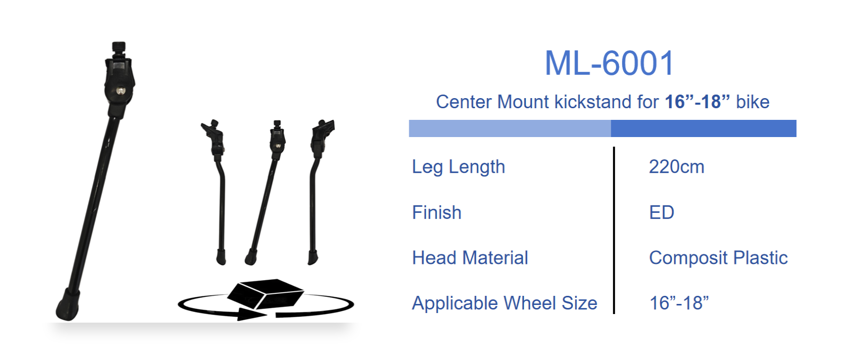 center mount kickstand 6001