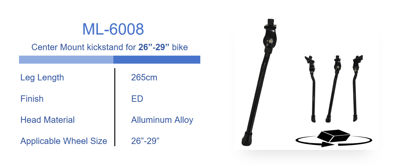 center mount kickstand 6008